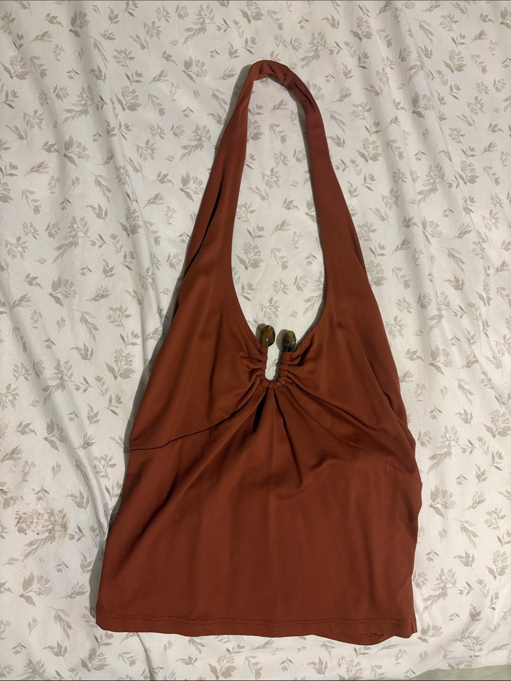 Windsor Rust Brown Sleeveless Top with Logo Tag